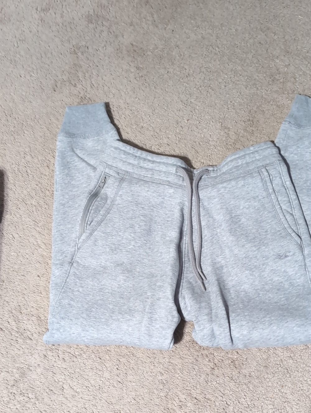 Hollister Light Gray Pull-On Joggers with Zip Pockets